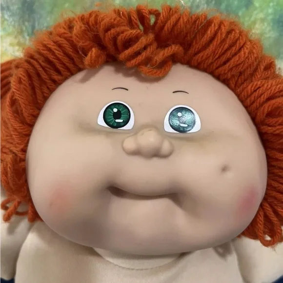 Cabbage Patch Kids Doll Twins Red Yarn Hair Green Eyes Dimple 1985 Vintage 80s
